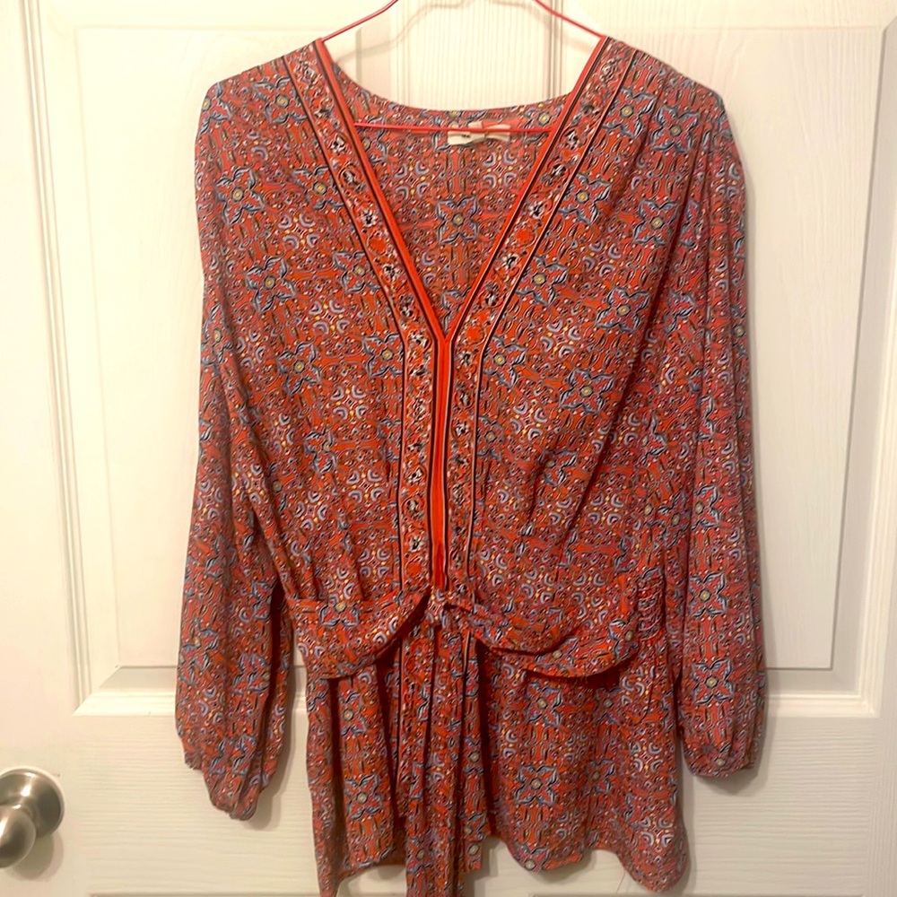 Max Studio Boho Long Sleeve Top-Large